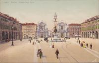 (外国絵葉書）Torino Piazza San Cario（イタリア・トリノ・サンカロル広場）1枚　(イタリア・トリノ）