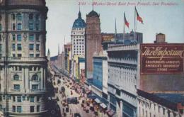 (外国絵葉書）Market Street East from Powell（パウエルストリートからマーケットストリート東）1枚　(アメリカ・サンフランシスコ）