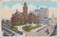 (外国絵葉書）County Court House and Hall of Records(ロサンゼルス郡裁判所と記録ホール）1枚　(アメリカ・ロサンゼルス）