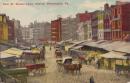 (外国絵葉書）Dock St. Market　below Walnut（ウォールナット下のドッグ・ストリート・マーケット）1枚(アメリカ・フィラデルフィア）