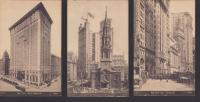 (外国絵葉書）Hotel Belmont/Broad St./St. Paul's church（ベルモントホテル/ブロード・ストリート/セント・ポール教会）3枚(アメリカ・ニューヨーク）