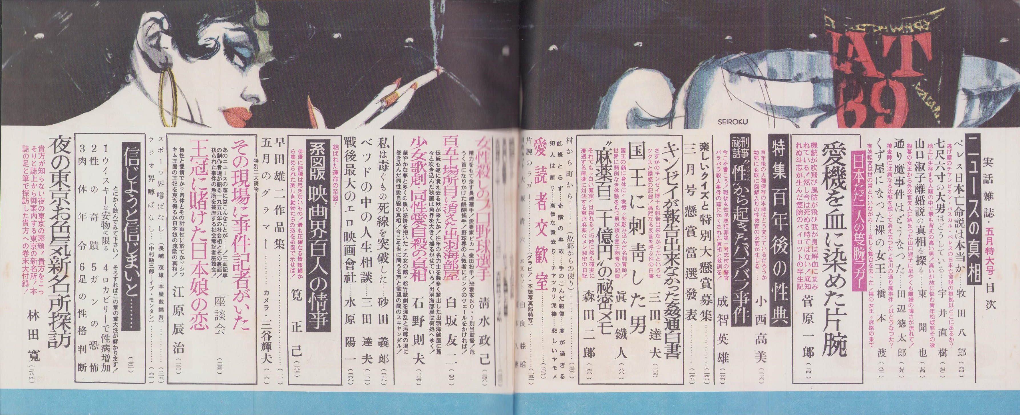 昭和　少女裸写真集 実話雑誌 昭和34年5月号(〈園田あゆみ、三原葉子、小浜奈々子、白木マリ、左京路子、三島圭子（フリー）、谷道子（K・M・G）、梅田麗子（ファッション・モデル）、萩千代子（テレビ映画)、大川良子（ファッション・モデル）、大浜千鶴子（テレビ俳優）  各モノクロ1頁 ...