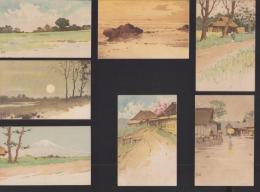 (絵葉書）三宅克己・画「風景」　7枚
