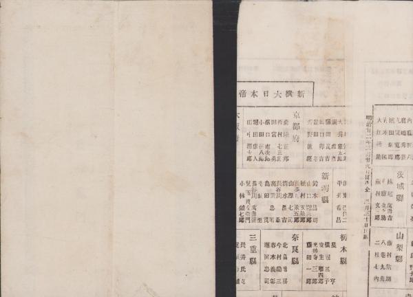 一枚刷）国会議員姓名一覧表 (内題・新撰大日本帝国国会議員候補者一覧