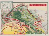 (鳥瞰図）京都・阪本　叡山ケーブル廻り(京都府・滋賀県）