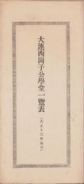大連西崗子公学堂一覧表　-大正13年5月-（中国）