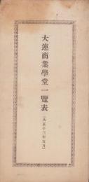 大連商業学堂一覧表　-大正13年5月-（中国）