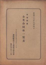 （愛知県菓子工業組合聯合会）本会所属企業合同体一覧表　-昭和17年9月現在-