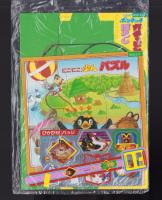 （付録）ひらけ！ポンキッキ　ガチャピンぼうし/にこにこ、ぷんパズル/ぴかぴかバッジ他　4点一括　-めばえ昭和63年10月号付録-