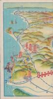 （鳥瞰図）大本山永平寺と北陸温泉奇勝東尋坊の近道御案内(福井県)