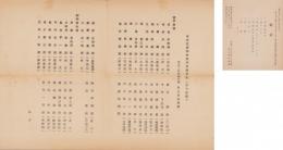 (一枚刷）東亜交通学会招待会御芳名/献立　2点一括