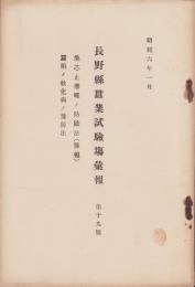 長野県蚕業試験場彙報　第19号　-桑芯止こぶ蝿ノ防除法(予報)、蚕蛾ノ軟化病ノ予防法-　昭和6年1月