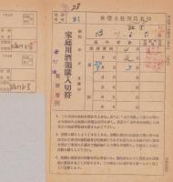 家庭用酒類購入切符　-昭和23年-　2部一括（長野県岩村田税務署）