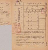 家庭用酒類購入切符　-昭和23年-　2部一括（長野県岩村田税務署）