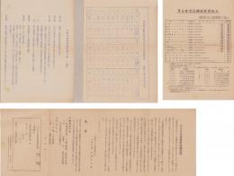 (一枚刷）上野市ラジオ普及会々則（案）/名古屋中央放送局管内市別ラジオ普及状況調　-昭和17年9月末日現在-/ラジオ受信機販売価格表　-昭和16年改正-/ラジオ普及会結成趣意書(三重県上野市）　4枚