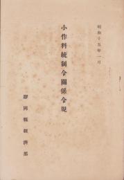 （静岡県経済部）小作料統制令関係令規　-昭和15年5月1日-
