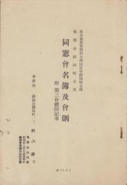 （東京慈恵会医科大学同窓会静岡県支部・成医会静岡県支部）同窓会名簿及規則　-附・第三会総回記事-