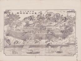 (一枚刷）長門国下之関　亀山八幡宮略図(山口県）