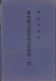 愛知県八名郡山吉田村勢一覧　-昭和9年度-　
