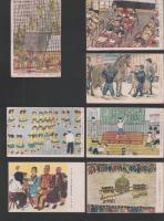 (絵葉書）軍事郵便　国民学校生徒画　7枚
