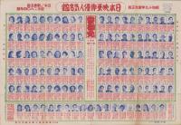 （一枚刷）日本映画俳優人気名鑑　-昭和19年度改正版-