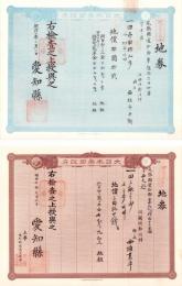 (地券）尾張国愛知郡東起村　10枚一括　-明治11～20年-
