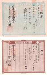 (地券）尾張国愛知郡東起村　10枚一括　-明治11～22年-