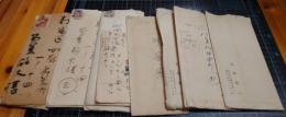 木村荘八書簡・草稿「現代奇人譚」他（昭和27年～31年）40点余/他に遺稿「春陽帖」絵葉書、題字、短冊「東京繁盛記」キリヌキ含む