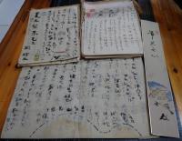 木村荘八書簡・草稿「現代奇人譚」他（昭和27年～31年）40点余/他に遺稿「春陽帖」絵葉書、題字、短冊「東京繁盛記」キリヌキ含む