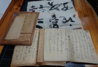 木村荘八書簡・草稿「現代奇人譚」他（昭和27年～31年）40点余/他に遺稿「春陽帖」絵葉書、題字、短冊「東京繁盛記」キリヌキ含む