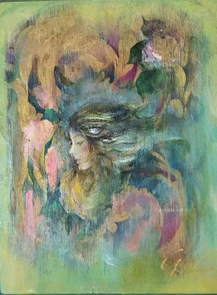 絵画「ロマンマドンナ」（油絵）(山田幸見) / 古本、中古本、古書籍の