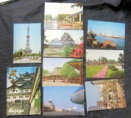 絵葉書　名古屋　8枚セット（テレビ塔・東山公園・熱田神宮・名古屋空港・駅前通り・鶴舞公園・名古屋城・名古屋港）
