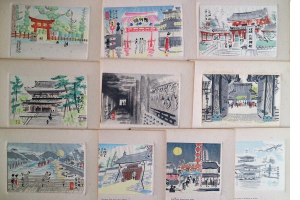 真作 井堂雅夫 1991年木版画「祇園の春」画寸 38cm×26cm 中国