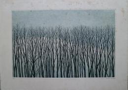 木村茂銅版画　「樹林」