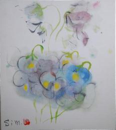 下郷羊雄色紙　「心象花」