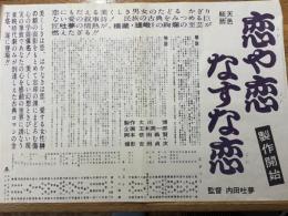 恋や恋なすな恋　映画プレスシート