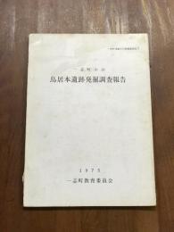 一志町小山　鳥居本遺跡発掘調査報告