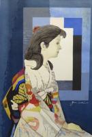 関野準一郎木版画　『鮎子』　大型作品