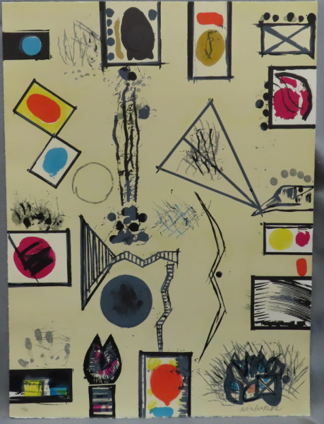 猪熊弦一郎 『惑星通信88』 リトグラフ4葉(猪熊弦一郎) / 古本、中古本