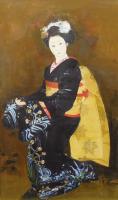 鬼頭鍋三郎　『美妓舞姿』　油絵M6号