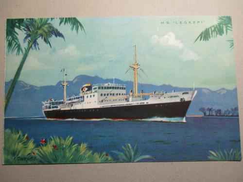 M S Legazpi 進水記念絵葉書 日立造船 桜島工場 古本 中古本 古