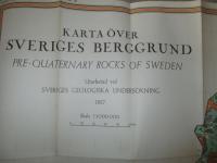 KARTA OVER SVERIGES BERGGRUND Pre-Quaternary Rocks of Sweden  1:1000000 (3枚揃)