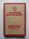 SIEMENS SCHUCKERT ABRIDGED PRICE LIST 1924