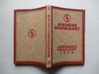 SIEMENS SCHUCKERT ABRIDGED PRICE LIST 1924