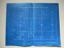 SIMPLIFIED WIRING DIAGRAM OF YOSHINODANI POWER STATION (吉野谷発電所) (青焼)