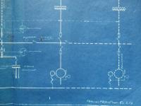 SIMPLIFIED WIRING DIAGRAM OF YOSHINODANI POWER STATION (吉野谷発電所) (青焼)