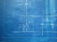 SIMPLIFIED WIRING DIAGRAM OF YOSHINODANI POWER STATION (吉野谷発電所) (青焼)