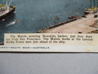 絵葉書 The Malolo entering Honolulu harbor