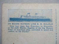絵葉書 The Malolo entering Honolulu harbor