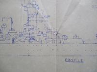 BRITISH BATTLESHIP NELSON 艦型図 (青焼)